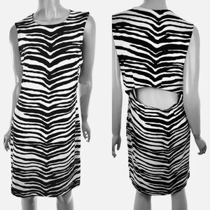 NWT Jennifer Lopez Open Back sexy Black & White dress